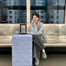 不莱玫行李箱拉杆箱旅行箱大容量女学生男出国托运26英寸密码箱 浅蓝色 实拍图