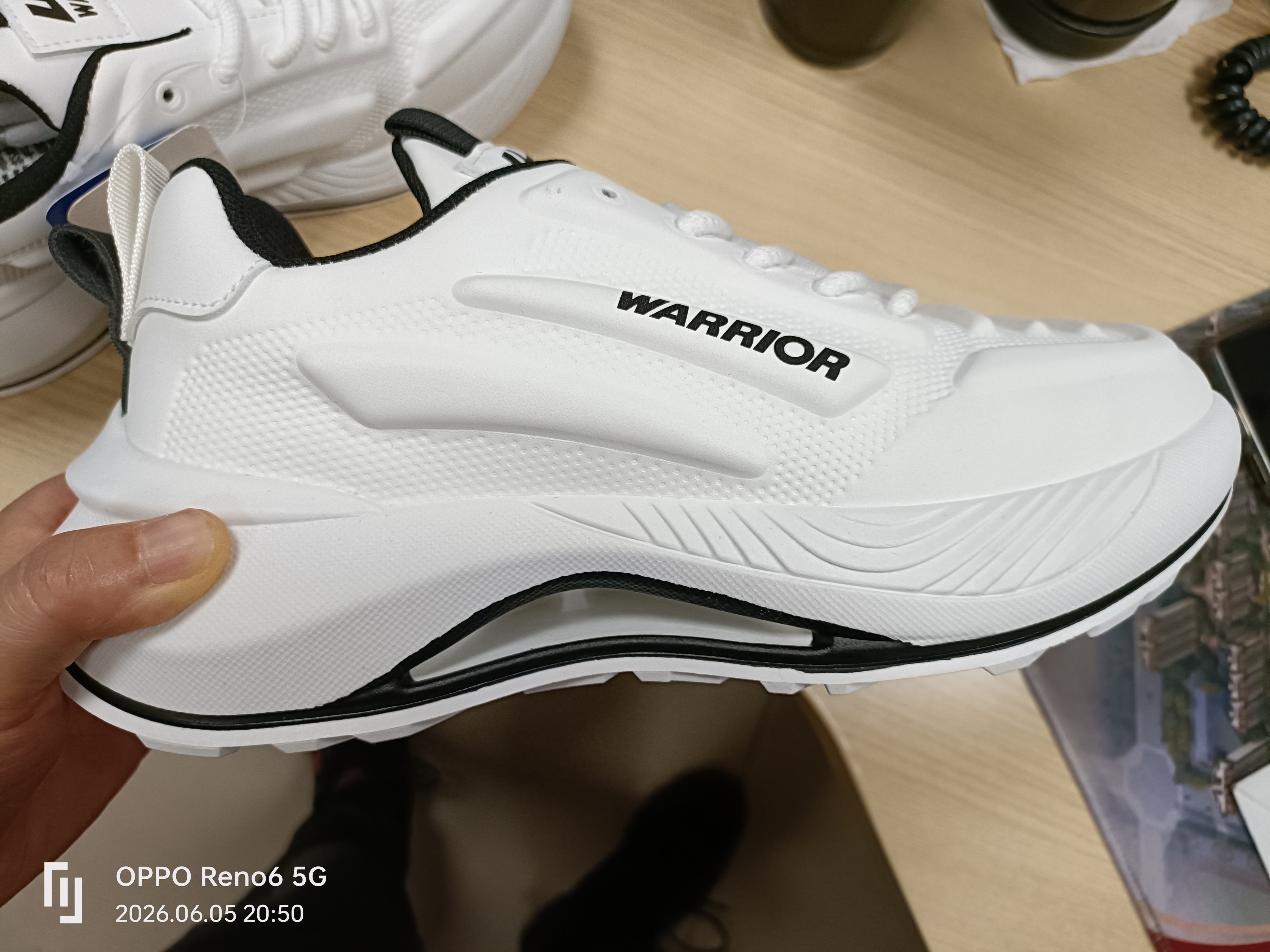 回力（Warrior）官方男鞋夏季2026新款休闲跑步鞋舒适老爹鞋子男士运动鞋男白黑40 实拍图