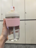 乐扣乐扣（LOCK&LOCK）咖啡杯耐热玻璃水杯子男女学生便携式双饮吸管杯随手杯500ML粉色 实拍图