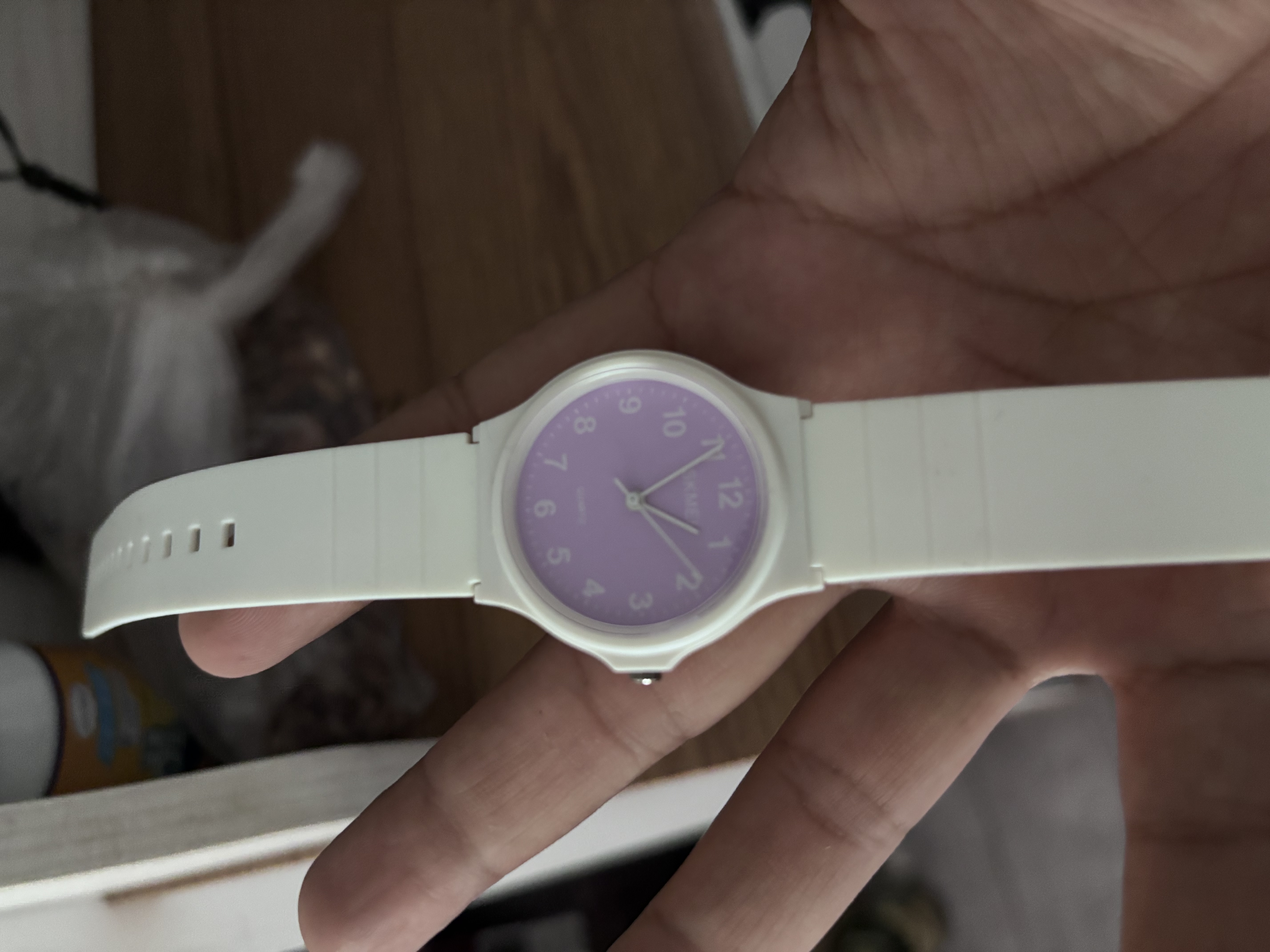 时刻美（skmei）学生初高中生儿童指针公务员考试专用手表防水石英表1419紫面白带 实拍图