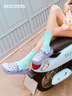 斯凯奇（Skechers）女鞋舒适厚底怪兽泡泡鞋透气软底防滑耐磨洞洞鞋111581 实拍图