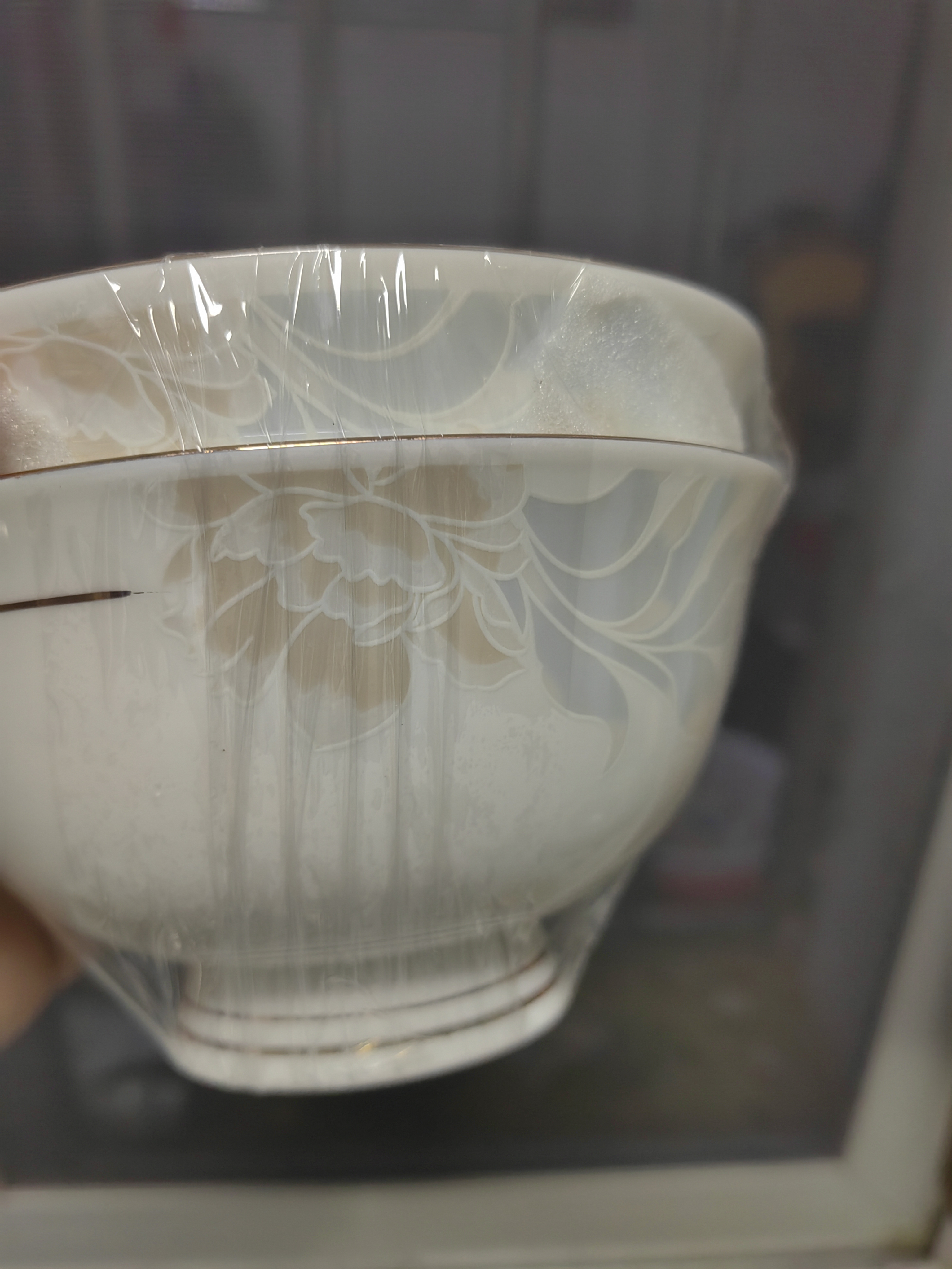 锦秋堂 景德镇陶瓷器 家用骨瓷碗 散件单买任意组合不烫手手工镶金边 5英寸高脚饭碗 实拍图