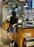 :CHOCOOLATEit美式格子拼接牛仔短裤女夏不规则设计感裙裤子 蓝色  XL 实拍图