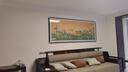 轩尼匠心高端千里江山图苏绣客厅挂画苏刺绣沙发背景墙装饰画山水风景壁画 黑胡桃实木 235*95 高端框 实拍图