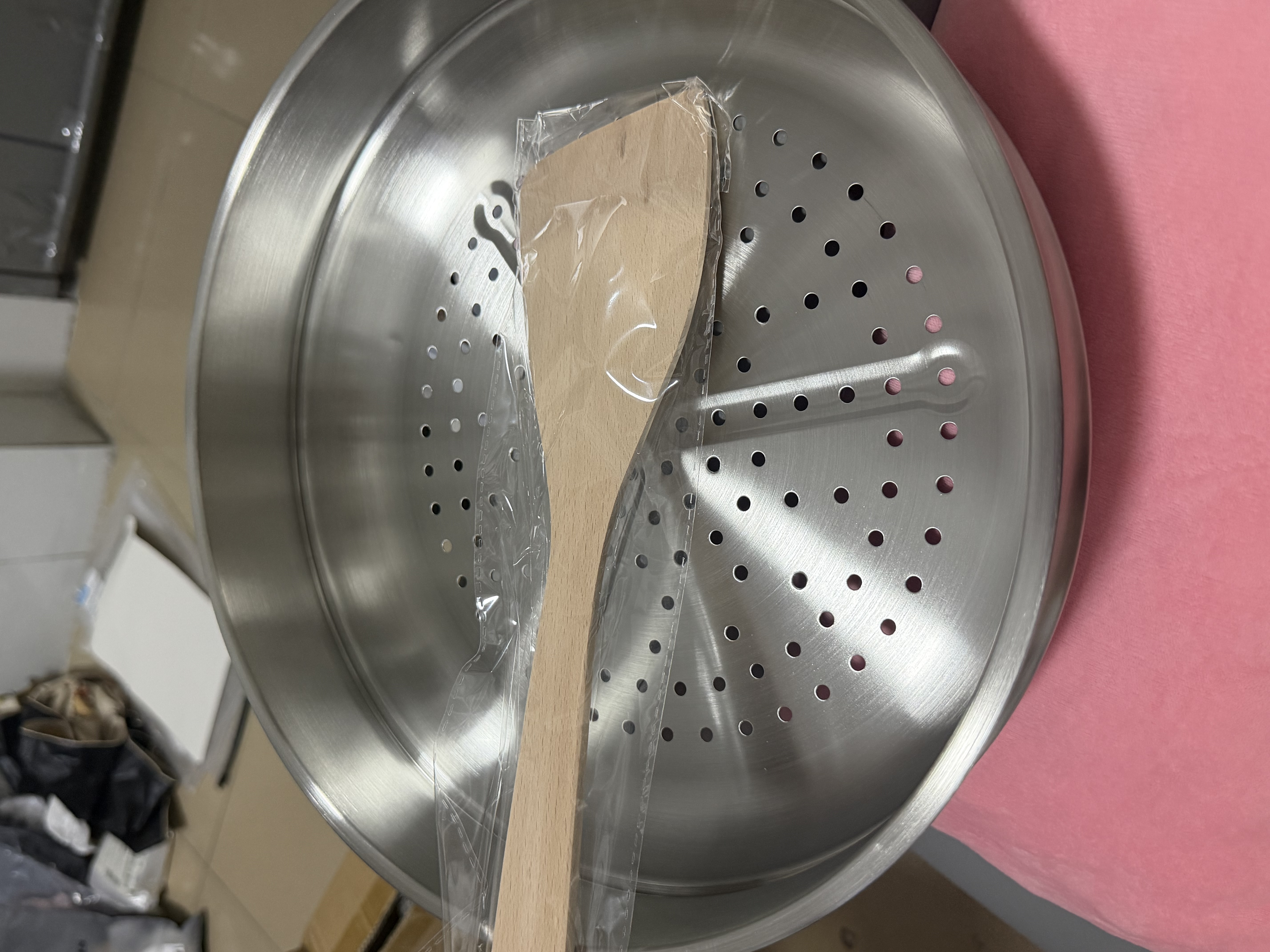 传世家徽（Muceski）炒锅铁锅无涂层锅家用炒菜锅极铁平底不粘锅燃气电磁炉通用已开锅 30平底带蒸笼+无涂层极铁锅 30cm 实拍图