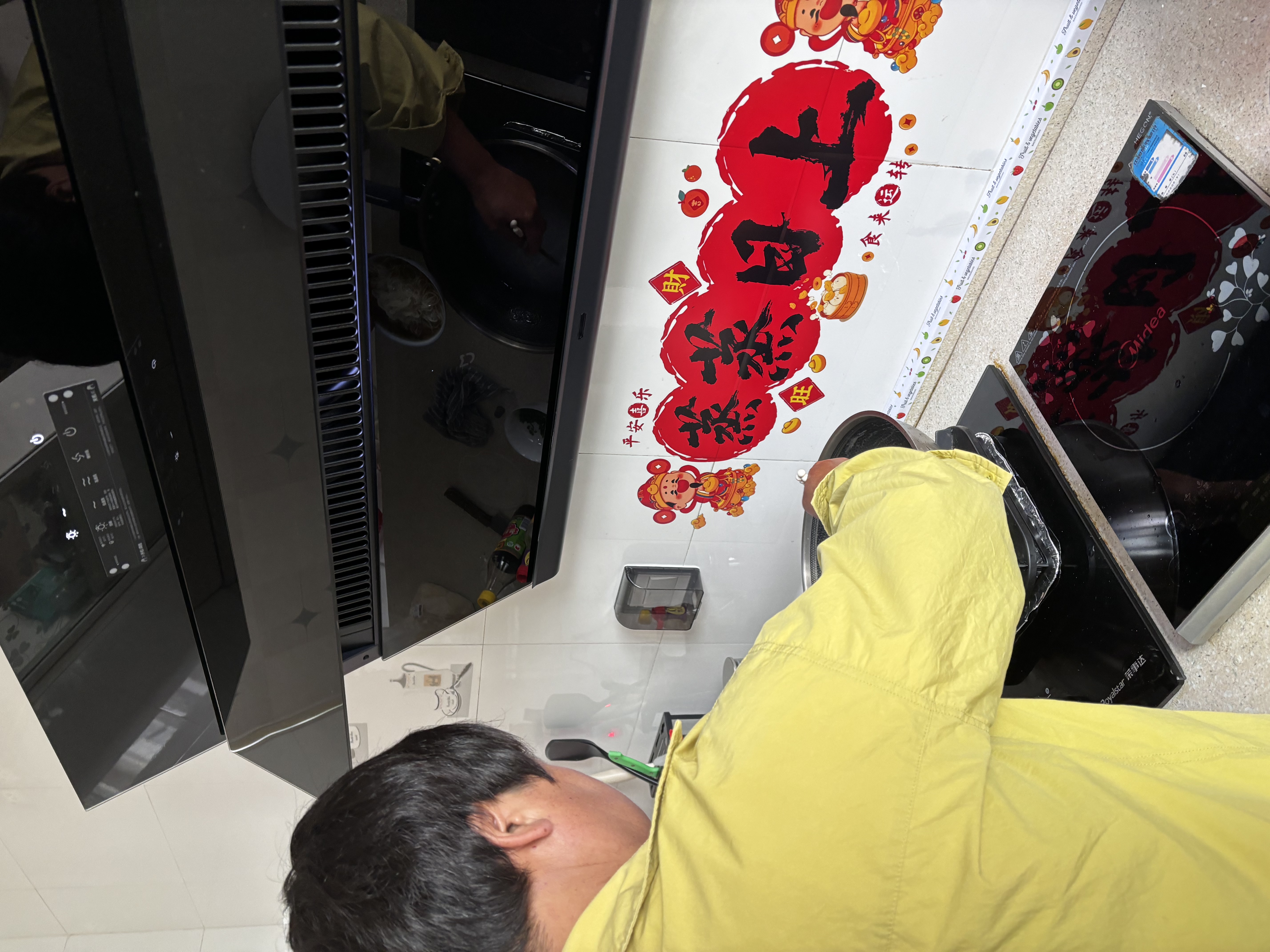 京东京造 炒锅 不锈钢陶瓷0氟蜂窝防粘煎锅燃气灶电磁炉通用32cm 赠铲勺 实拍图
