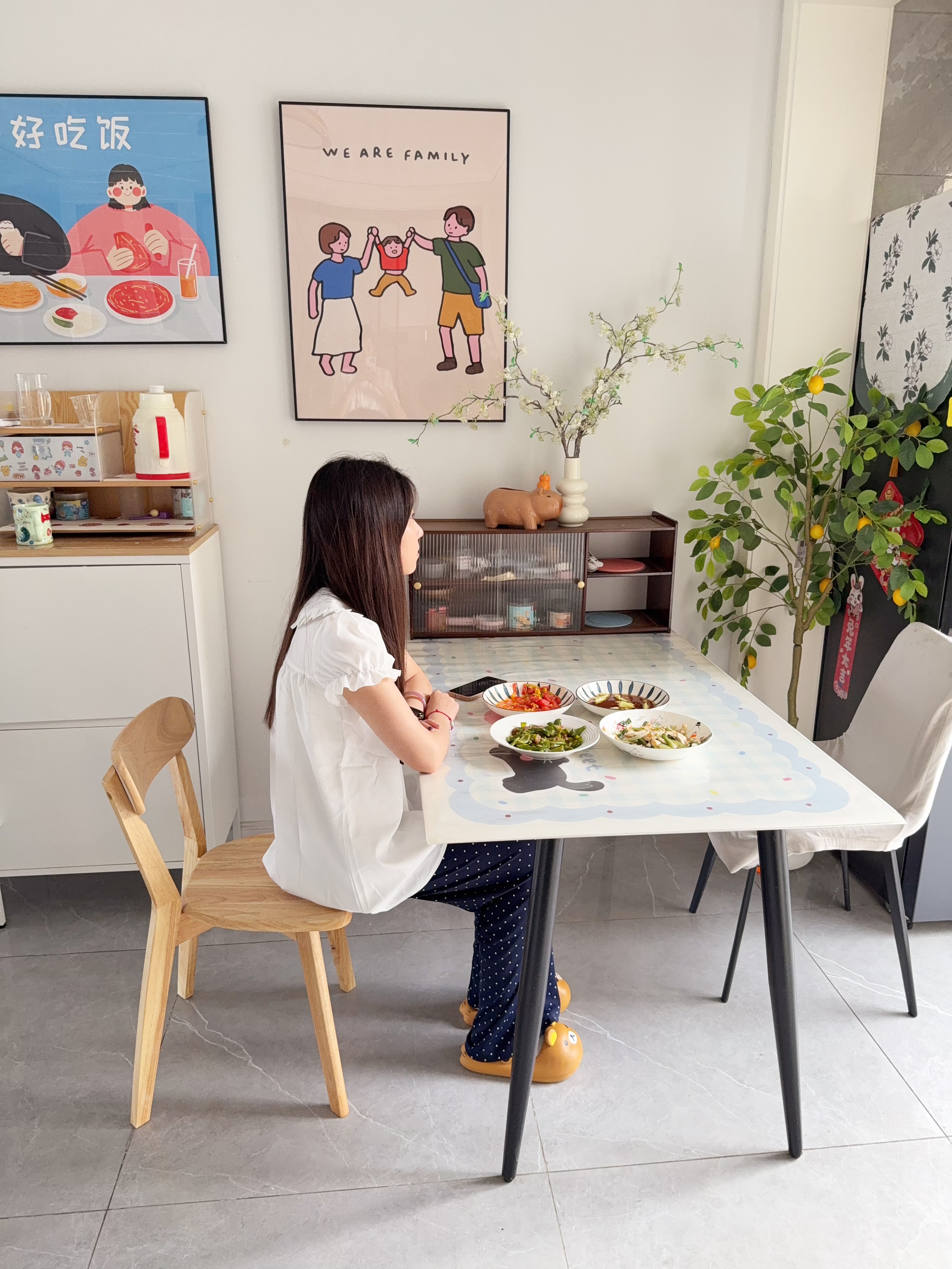 朴昂实木靠背餐椅家用餐桌椅餐厅休闲椅书房书桌椅商务办公椅原木色 实拍图