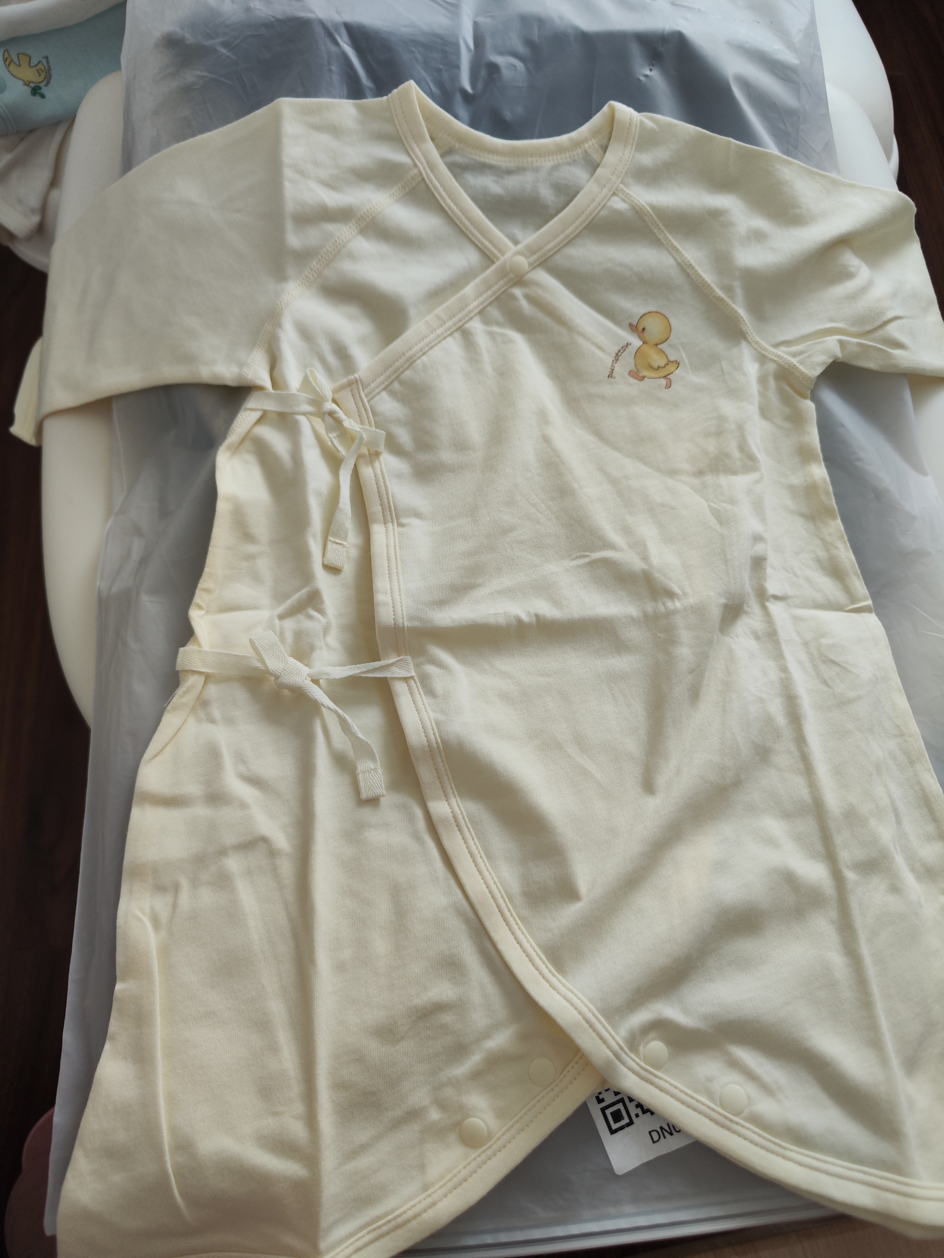 全棉时代新生儿衣服婴儿针织蝴蝶衣纯棉四季连体服【京东专供】 鸭+黄59码 实拍图