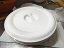 贝瑟斯 陶瓷碗蒸饭碗 蒸菜碗陶瓷蒸蛋碗带盖碗家用汤碗纯白瓷碗21*7cm 实拍图