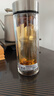 希诺抗菌玻璃杯双层防烫办公车载水杯男高档泡茶杯子XN-9303KT 360ml 实拍图