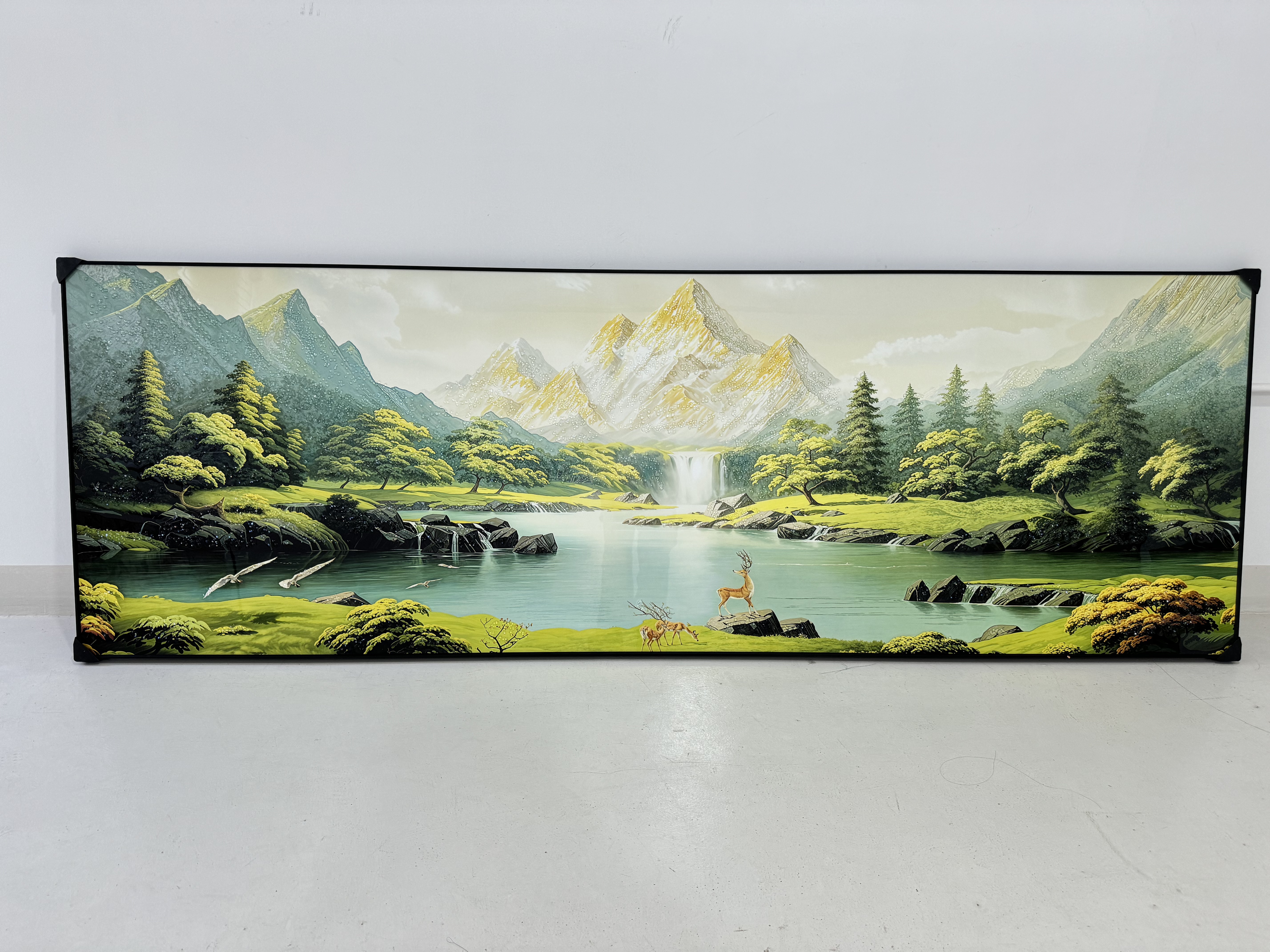 墨派客厅装饰画现代简约沙发背景墙壁画背有靠山超大尺寸横幅山水挂画 聚宝盆B款 150x50(适合1.8米沙发)镶钻画 实拍图