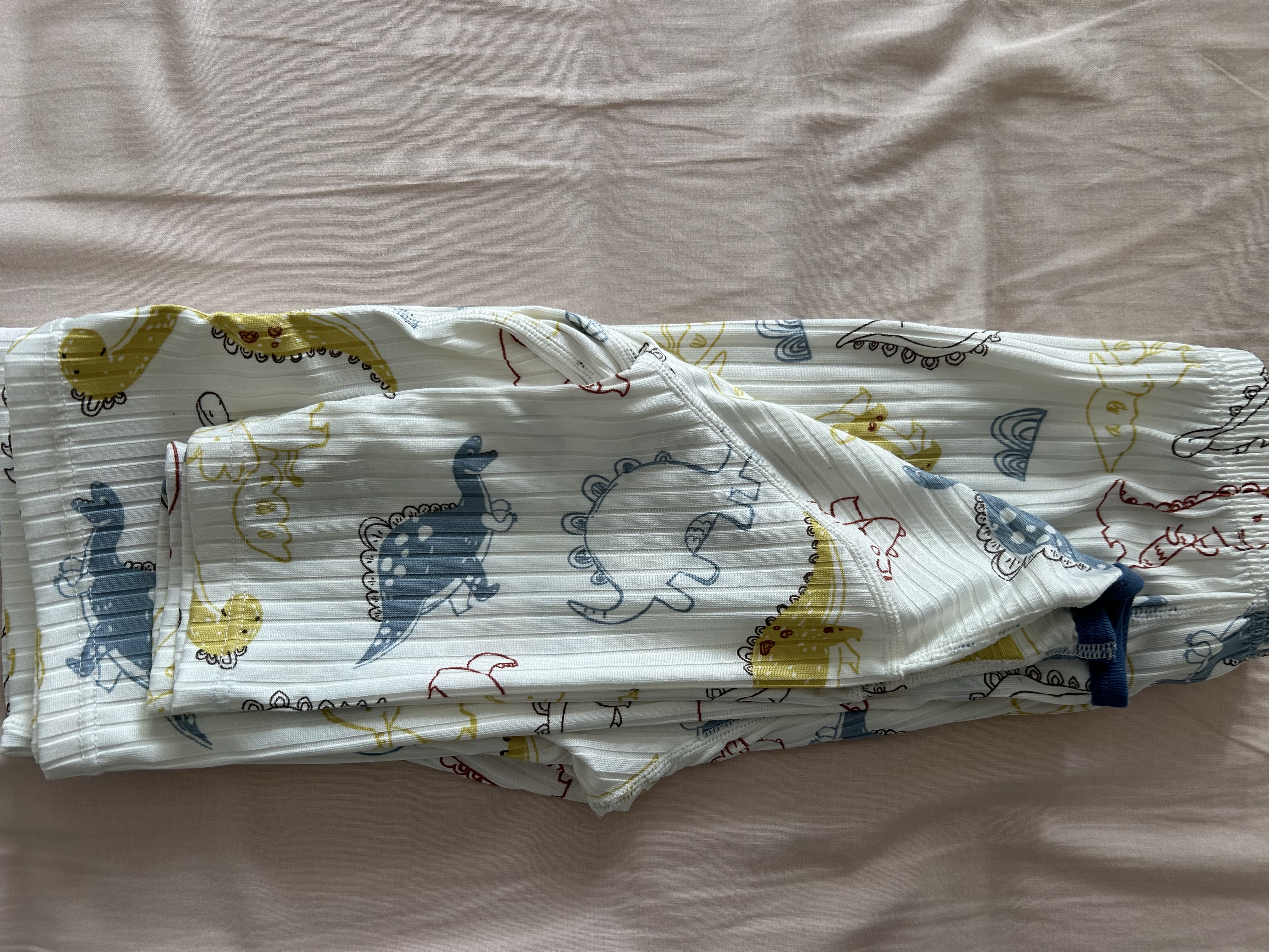 浪莎儿童睡衣男童女童夏季薄款宝宝家居服套装中大童七分袖空调服110 实拍图