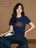 Dickies帝酷适抗菌短袖t恤女士2026新款夏美式经典款正肩上衣C 藏青色 L 实拍图