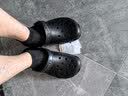 卡骆驰（crocs）经典Clog男女洞洞鞋一脚蹬沙滩鞋 黑色  38  实拍图
