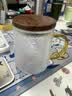 雅集高档玻璃杯锤纹茶屿悠觉杯木盖款泡茶杯办公室茶道喝茶杯450ml 实拍图