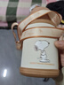 史努比（SNOOPY）儿童保温杯带吸管直饮男女小学生316不锈钢喝水杯子双盖壶500ml咖 实拍图