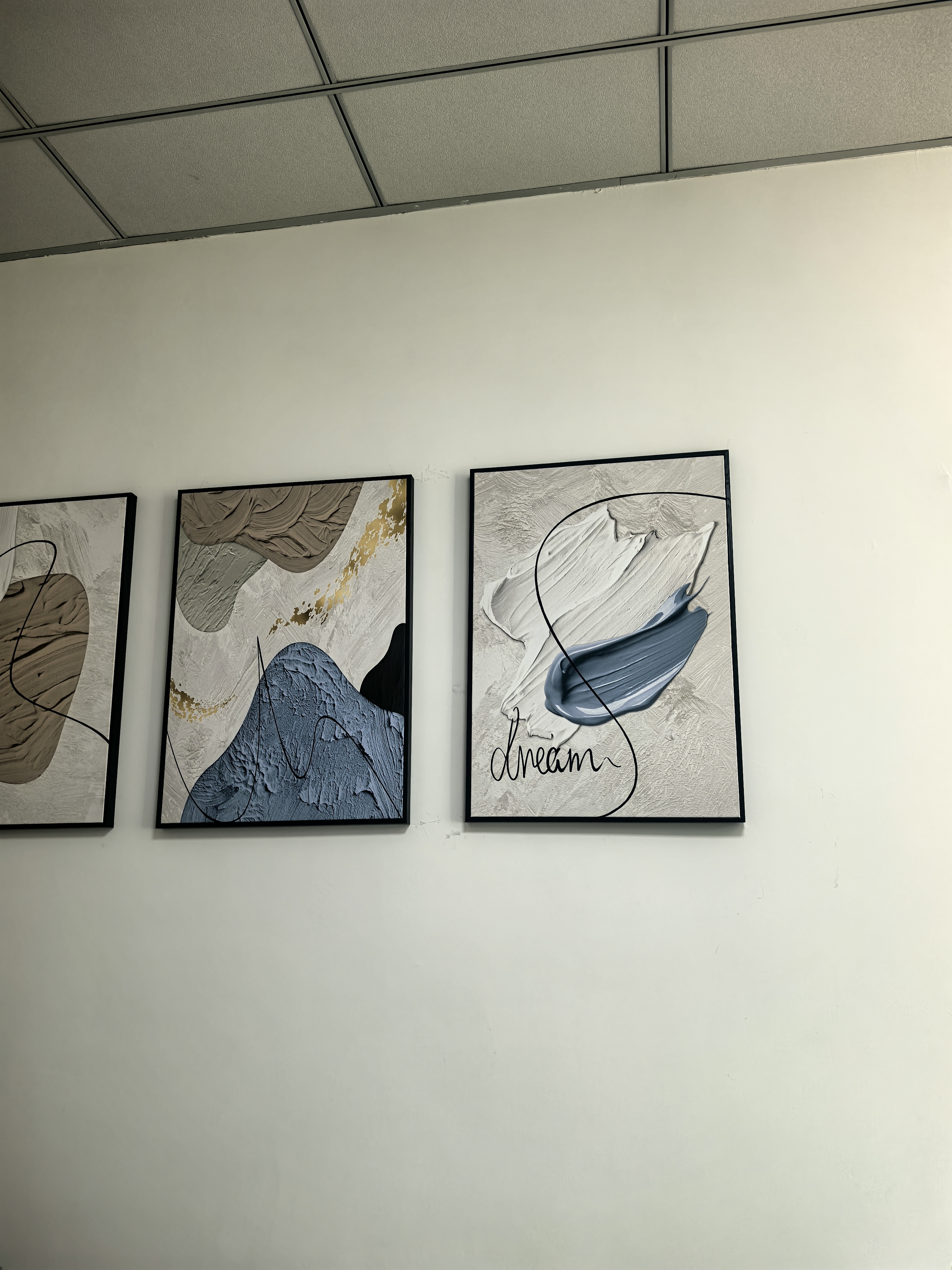 好久不见奶油风客厅装饰画抽象简约餐厅三联壁画高级感沙发背景墙壁画 实拍图