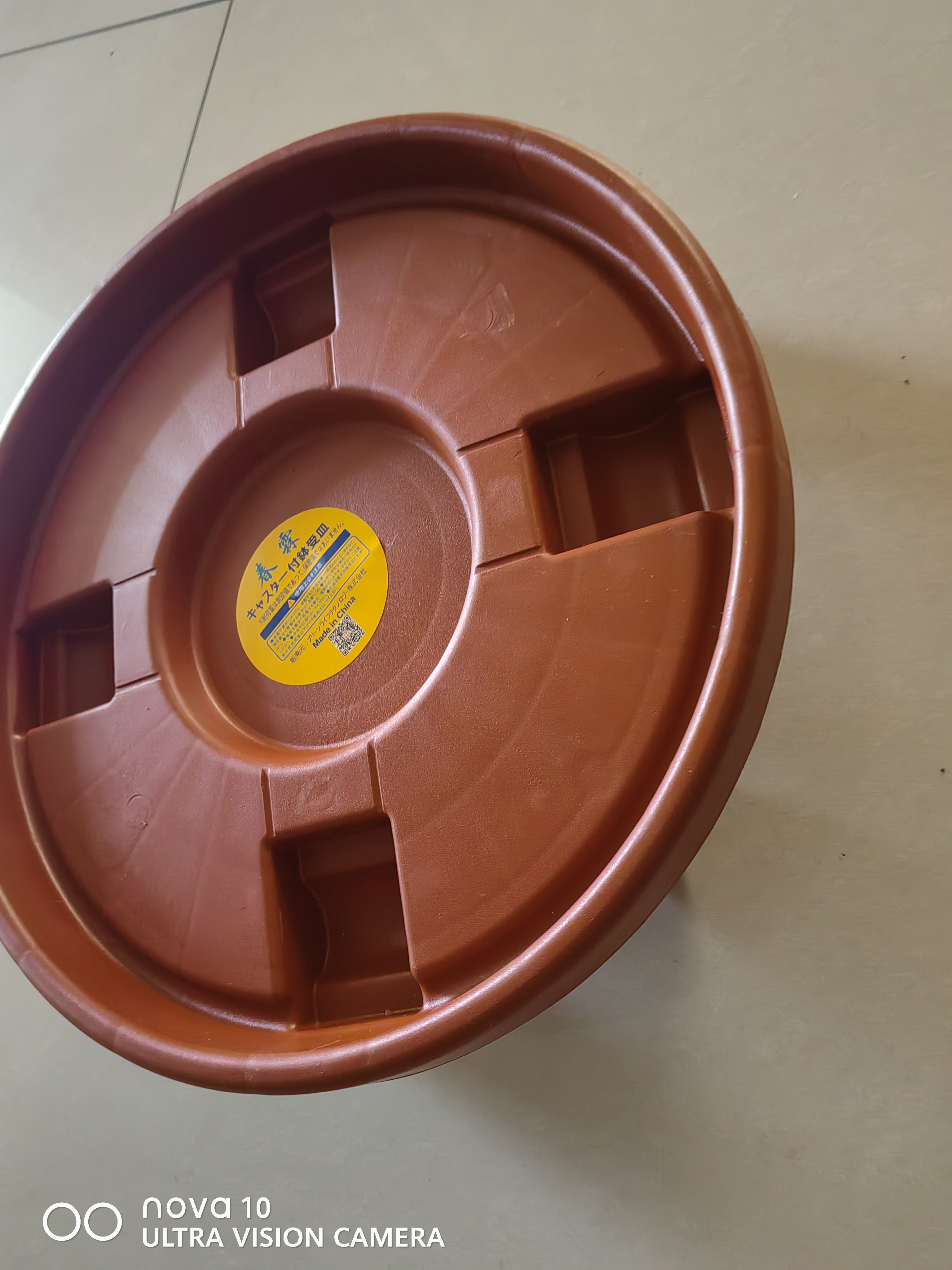 九千谷可移动花盆托盘带滑轮底座圆形植物接水盘3#白色内径26.5cm 9195 实拍图