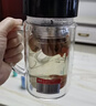 富光双层玻璃杯商务泡茶杯子大容量耐热办公水杯过滤带把银色320ml 实拍图