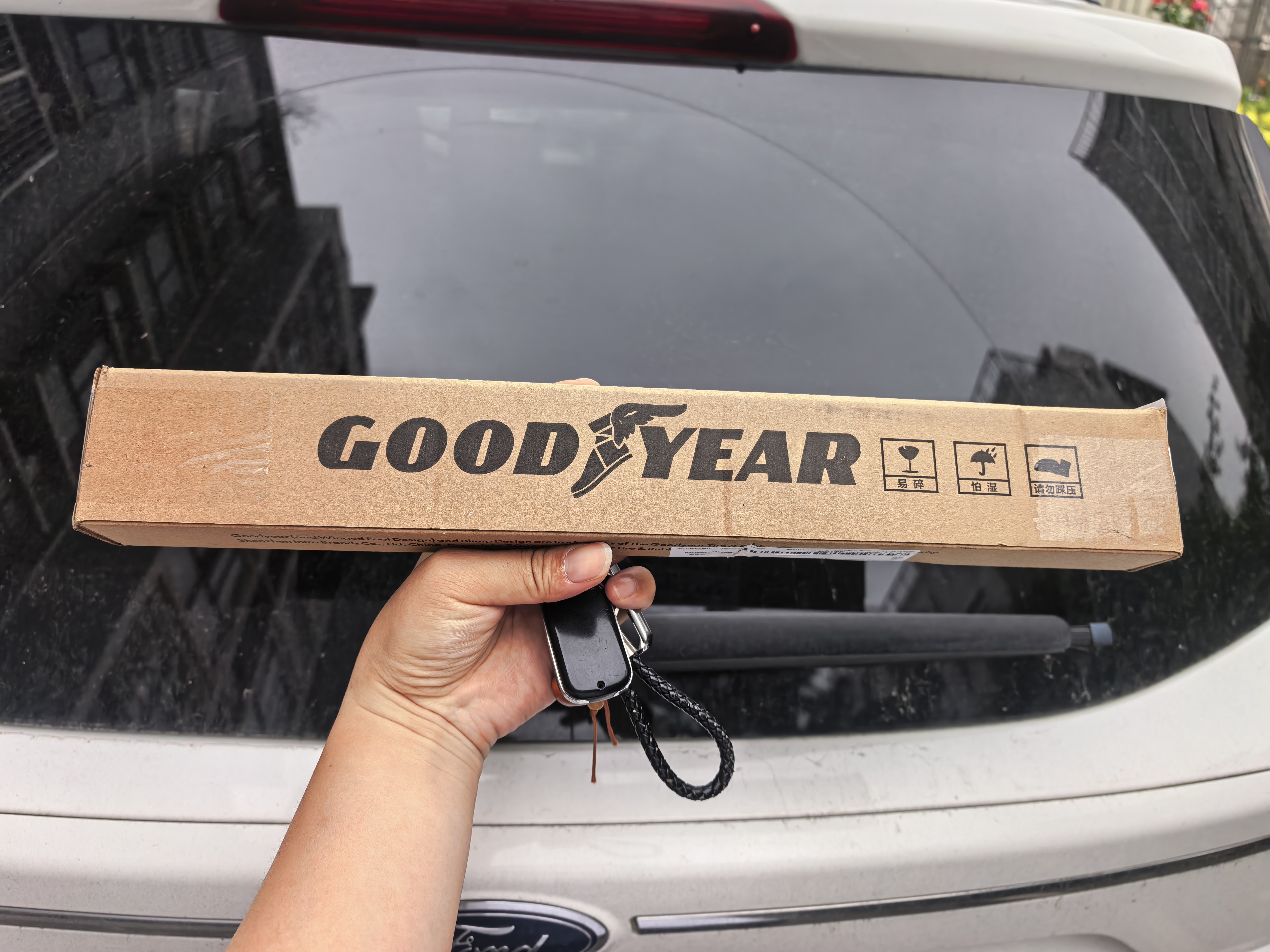 固特异（Goodyear）后雨刷福特翼虎汽车13至19款原装原厂胶条专用无骨后窗雨刷片 实拍图