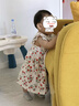H&M童装女婴连衣裙时尚休闲舒适印花圆领飞袖及膝公主裙1265912 白色/草莓 110 110/56 (3-4Y) 实拍图