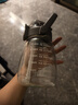 希乐大肚水杯大容量户外运动女儿童学生tritan刻度吸管塑料杯子 灰色 实拍图