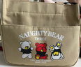 言象帆布手提包外出简约小巧饭袋包立体手拎包通勤加厚上班便当宝妈 搞怪小熊小方包【卡其色】 实拍图