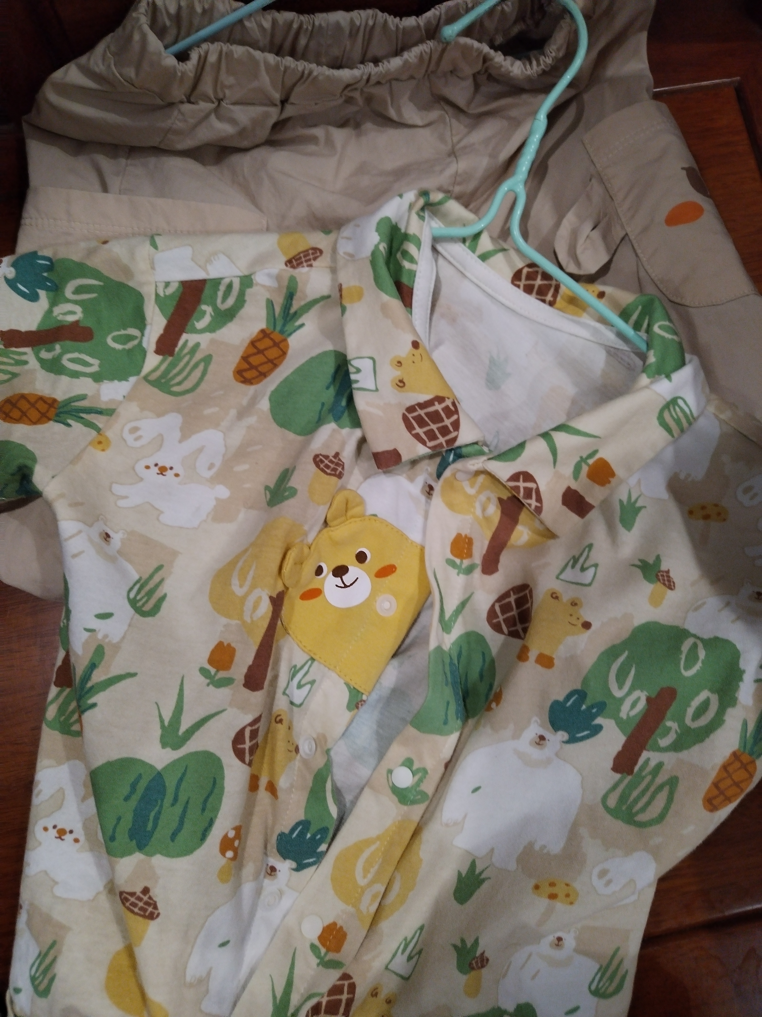 欢喜小熊宝宝半袖衬衫套装男童夏季纯棉薄款衣服儿童新款潮酷外出童装 实拍图
