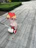 飞鸽儿童玩具三轮车自行车脚踏车宝宝平衡车幼儿小孩溜溜车2-3岁礼物 中国红【灯光音乐+车筐+推把】 实拍图
