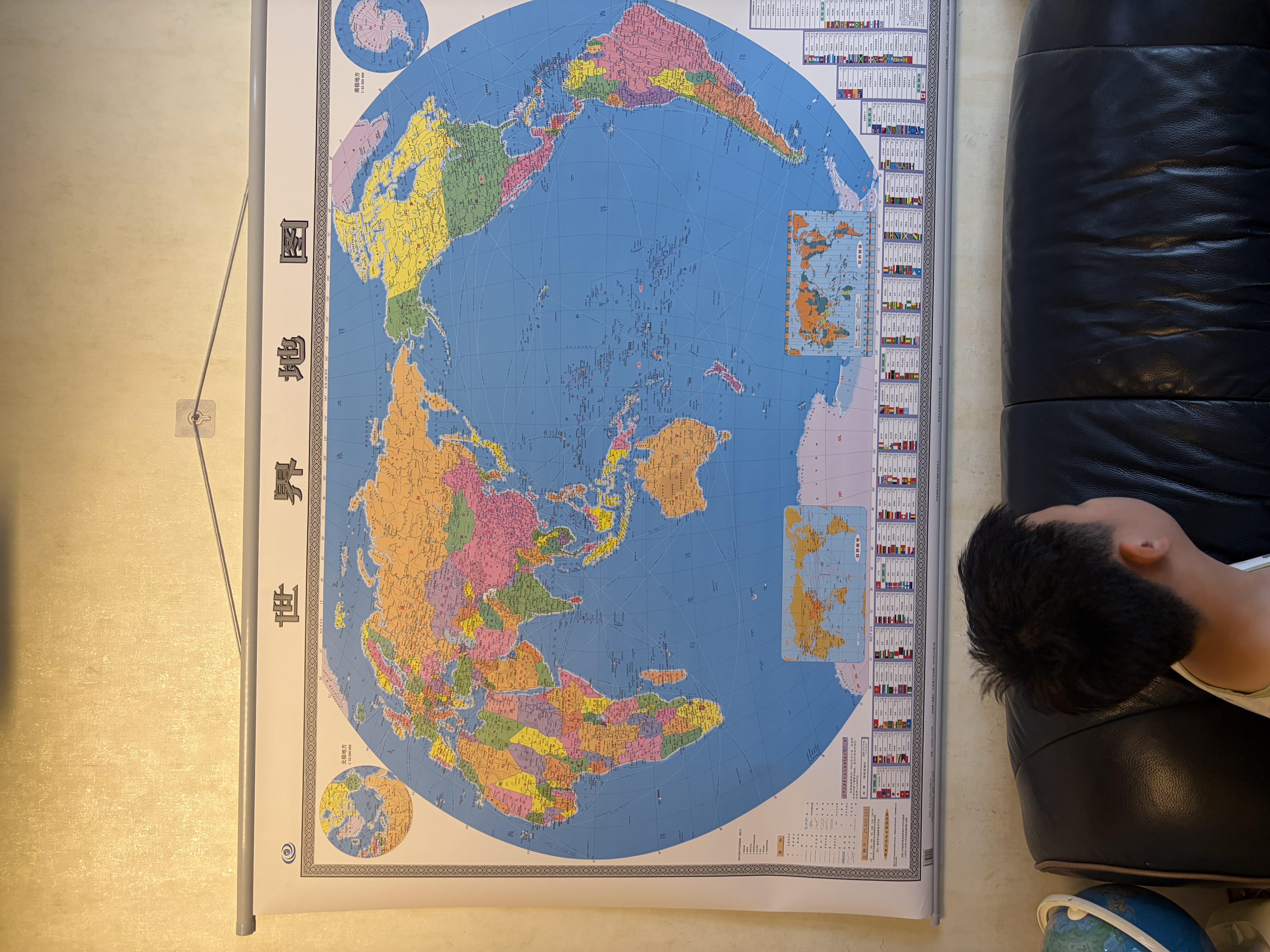 【升级精装版】2026世界地图挂图 大尺寸1.5米*1.1米 无拼接高清覆膜精选挂杆 学生办公室客厅地理学习装饰挂图挂画墙贴 实拍图