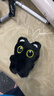 黑猫玩偶毛绒公仔挂件ins可爱猫咪包包挂饰情侣礼物送女朋友礼物 黑白围巾+黑猫【升级双扣挂绳】 会吱吱叫【10厘米左右】 实拍图
