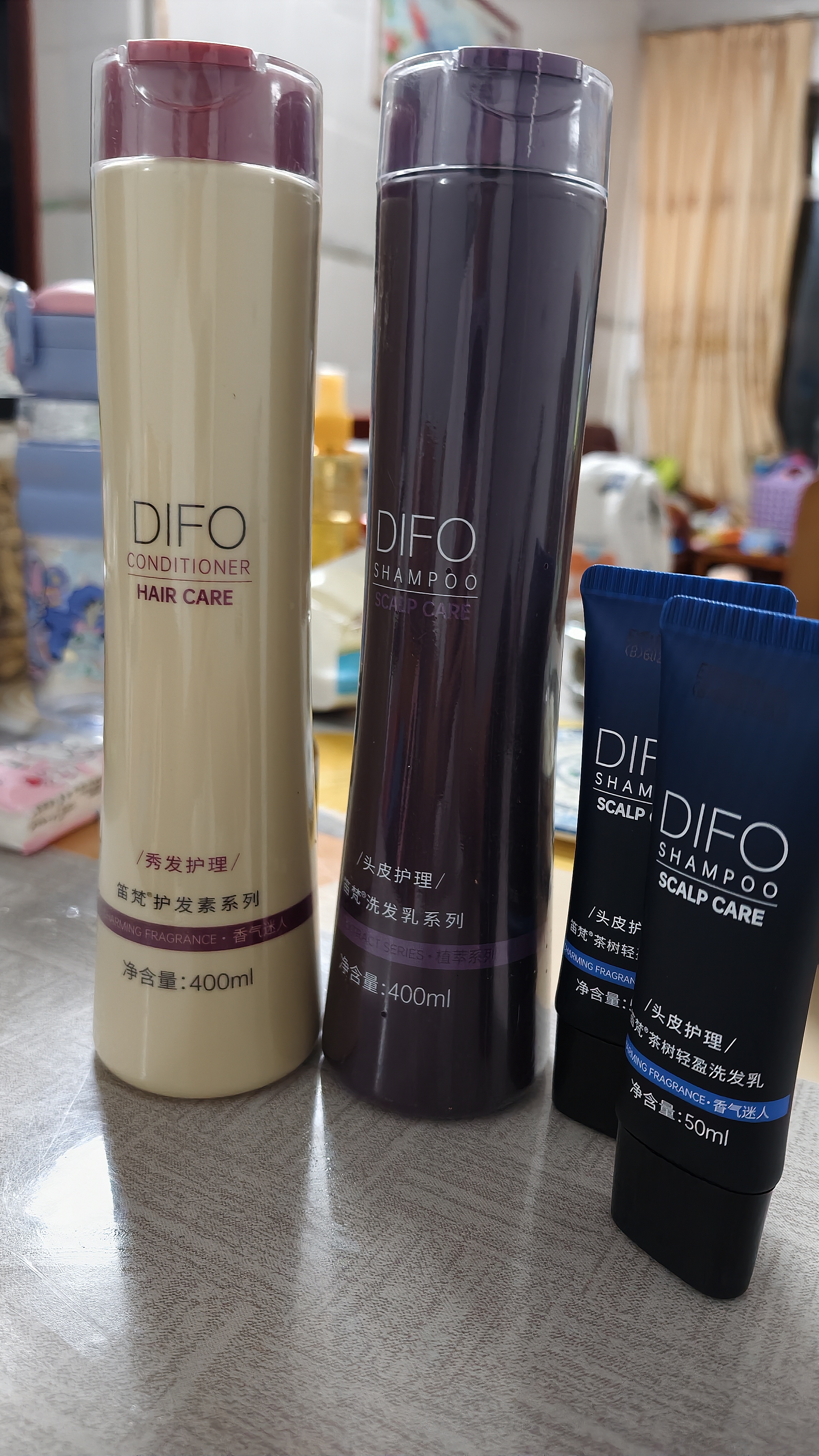 笛梵（DIFO）茶树强根洗护套装控油去屑京东自营洗发水400ml+护400ml+50ml*2 实拍图