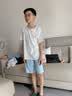 浪莎儿童睡衣男童夏季薄款青少年短袖短裤学生纯棉家居服套装 150 实拍图