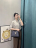 狄梵普（DIFANPU）女士包包2026新款单肩包手提包生日礼物实用送女友送老婆送妈妈 蓝色【礼盒】 中包 实拍图