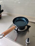 臻三环铁锅平底煎锅烤肉煎锅无涂层不易粘锅小平底锅辅食厨具 烤蓝木把 20cm 实拍图