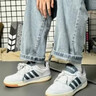 adidas ENTRAP美式校园风运动少年感复古篮球风板鞋男女阿迪达斯 白色/浅蓝/灰色   40.5 实拍图