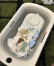 英氏（YEEHOO）婴儿洗澡盆可坐躺幼儿家用感温浴盆新生儿童小孩折叠沐浴桶4件套 实拍图