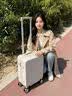 稻草人14寸行李箱女迷你拉杆箱小型轻便航空登机箱20x30x40旅行箱密码箱 奶茶色 16寸【可登机】 实拍图