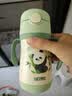 膳魔师（THERMOS）儿童水杯吸管保温保冷杯礼盒带杯套316L不锈钢超轻幼儿上学杯TCKC 实拍图
