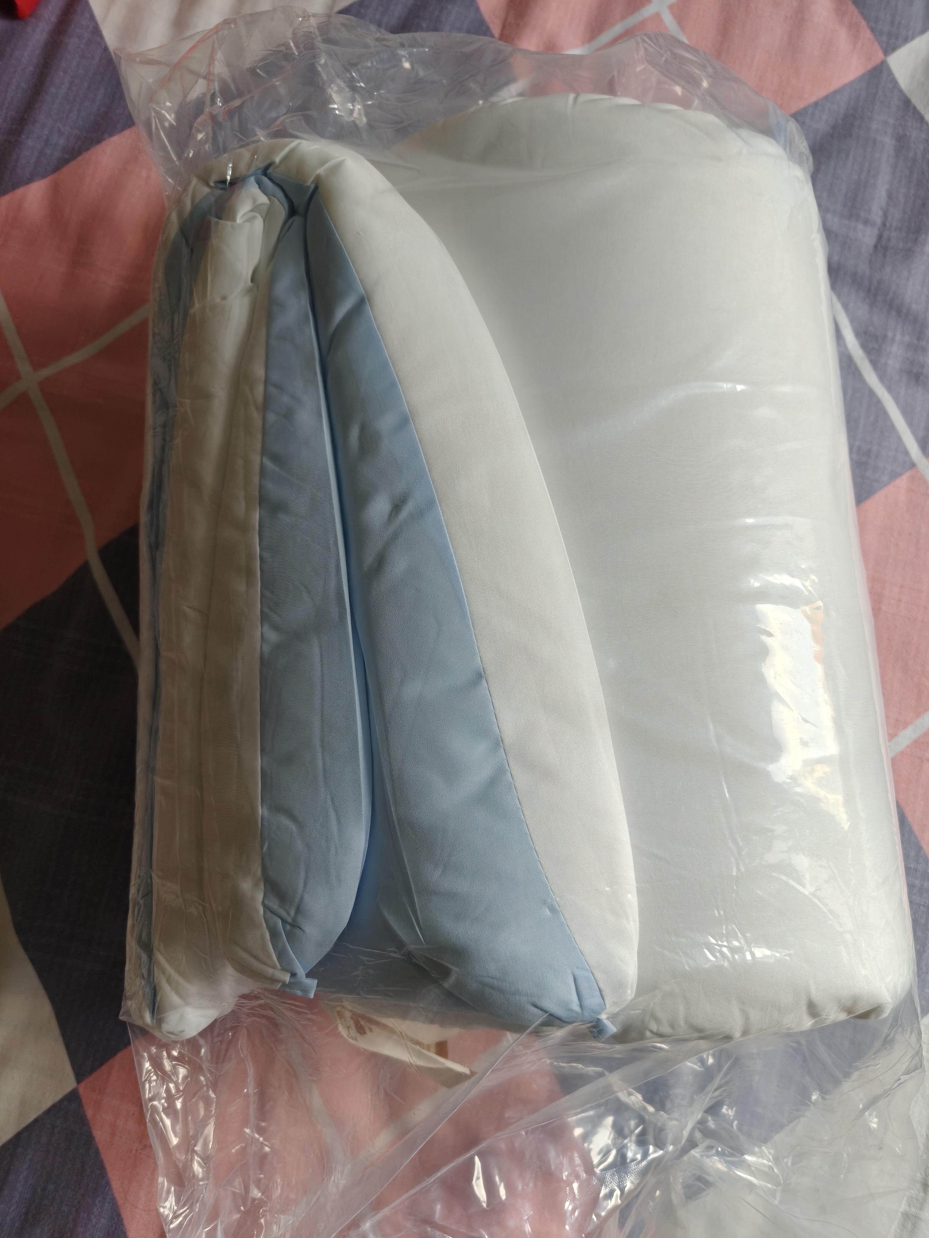 曼克顿（MANKEDUN）A类正宗新疆棉花被子棉花被芯无异味加厚单双人家用宿舍春秋冬被 白蓝【真A类-正宗新疆棉花被】 150x200cm约4斤【春秋被】 实拍图