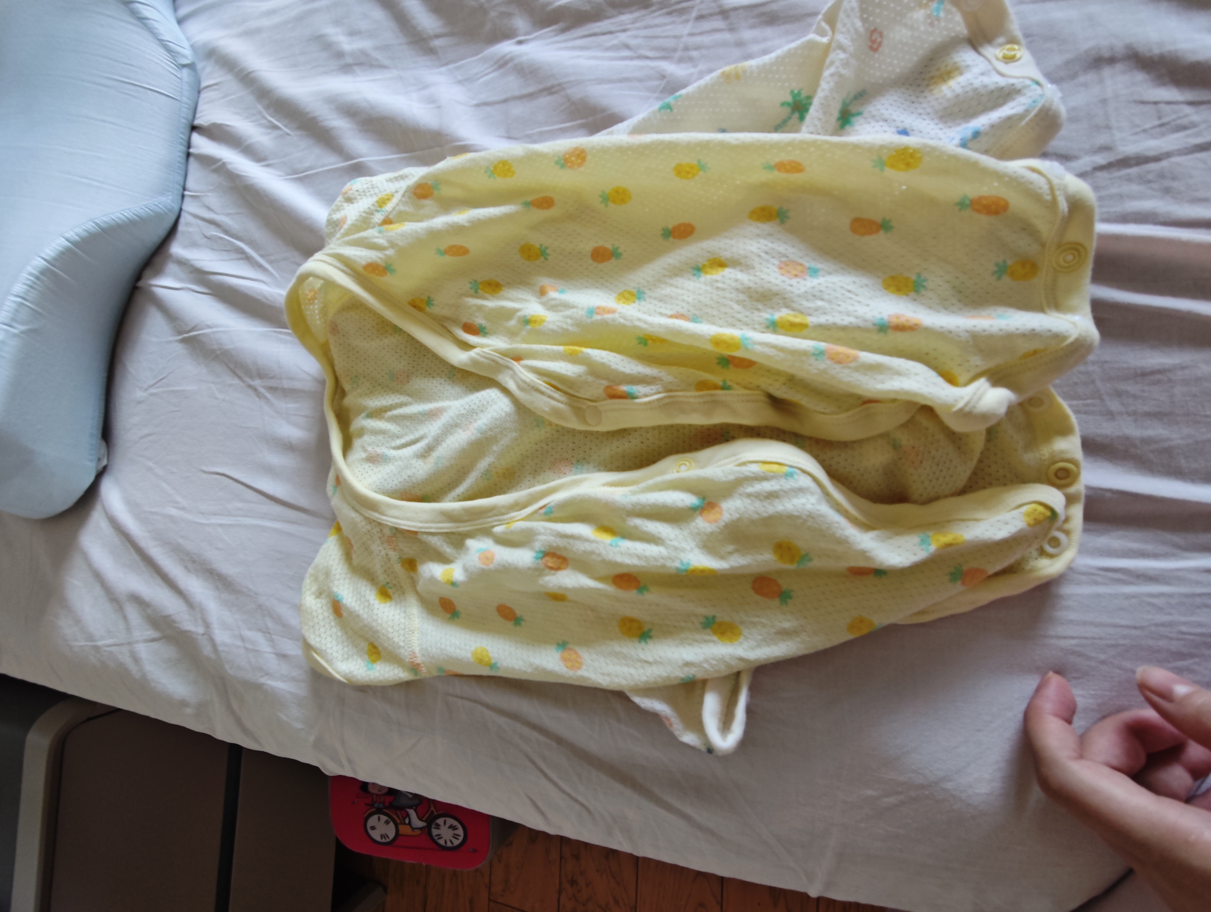 优衣库婴幼儿网眼包臀衣/短袖/1件装宝宝衣服连体衣481772 43 黄色 70cm 实拍图