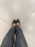 意尔康女鞋粗跟时装鞋浅口套脚高跟鞋工作女单鞋春秋 26904W黑色37 实拍图