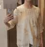 俞兆林（YUZHAOLIN）妈妈夏装新款套装洋气雪纺上衣中老年人女奶奶夏季衣服母亲节礼物 黄色+(M001米白裤) XL [推荐75-95斤] 实拍图