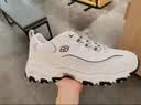 斯凯奇（Skechers）小白熊老爹鞋秋季女鞋熊猫鞋厚底增高休闲鞋男女鞋99999863 白色/海军蓝色/WNV 37.5 实拍图
