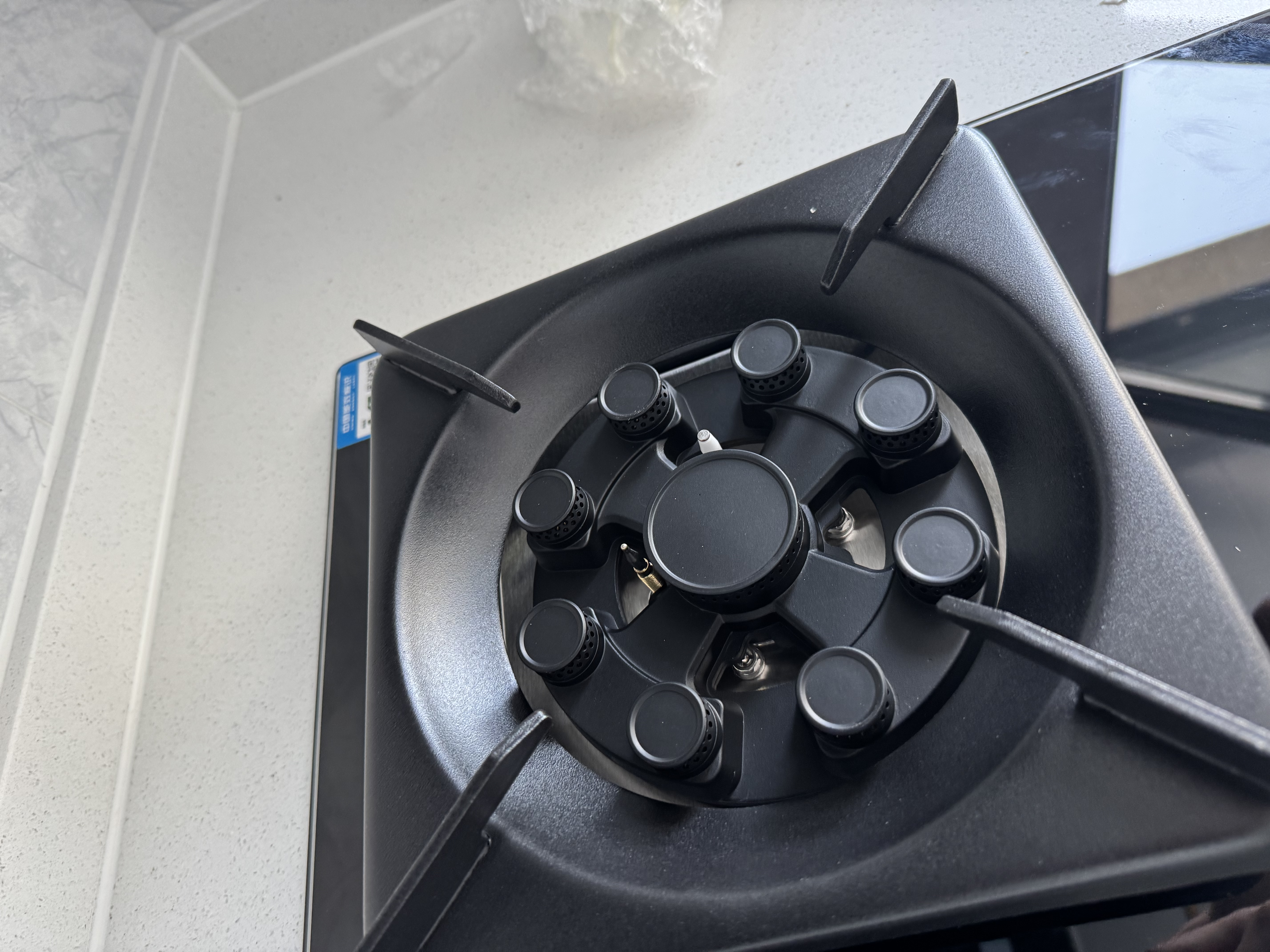 Haotaitai天然气家用燃气灶双灶猛火灶5.2KW嵌入式台式猛火炉具双九头玻璃灶JZT-ZR04-S 实拍图
