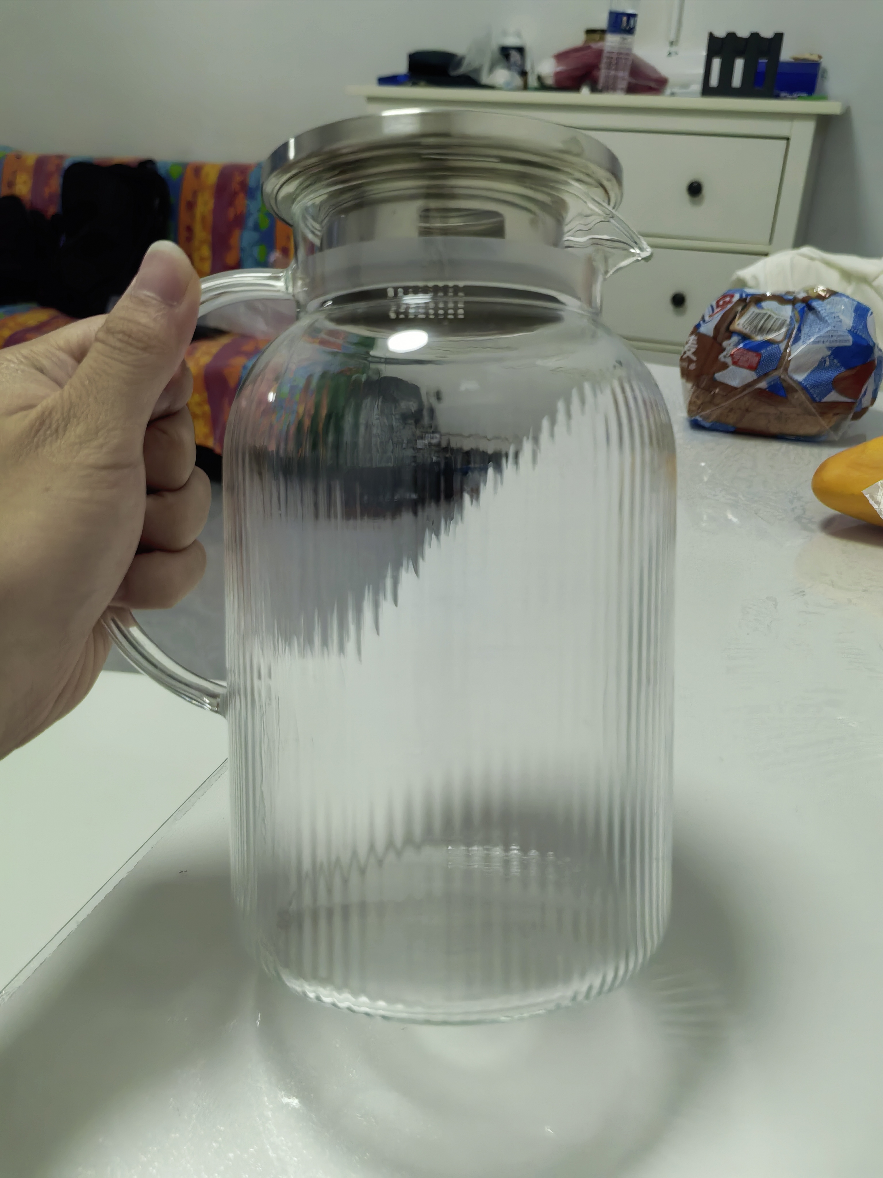 青苹果高硼硅耐热玻璃水壶1.6L 可明火直烧冷水壶花茶壶泡茶围炉煮茶壶 实拍图