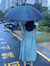 爱上雨24骨长柄雨伞男士大号自动暴雨专用伞加固结实抗风定制直杆大伞男 全纤维中棒-加大-24骨经典黑 实拍图