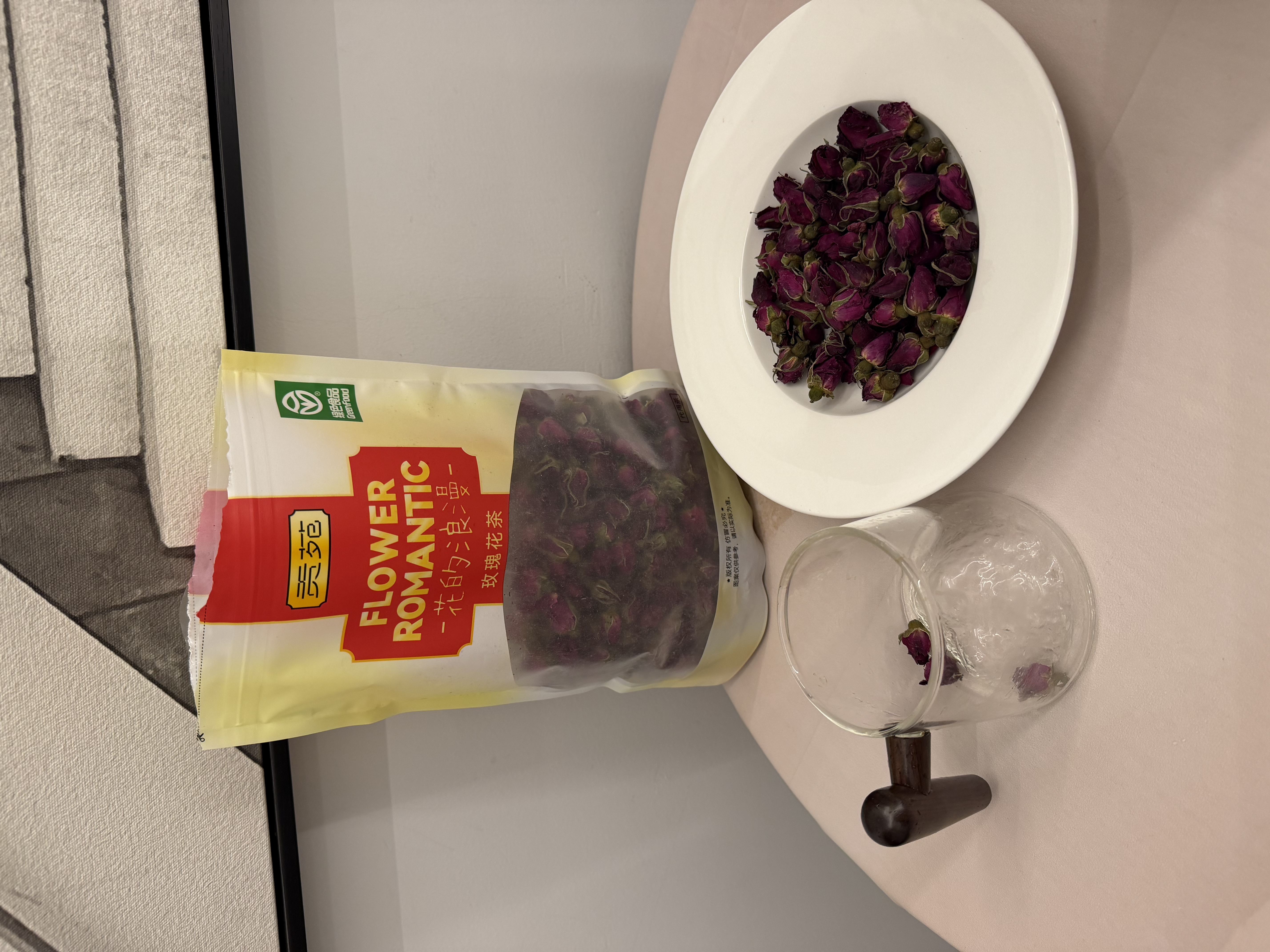 贡苑【绿色食品】玫瑰花茶200g 特级平阴重瓣大朵胎玫瑰无硫花草茶 实拍图