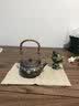 鹏山古早烧鎏金提梁壶老岩泥藤编把手粗陶茶壶家用功夫泡茶壶茶杯茶具 实拍图
