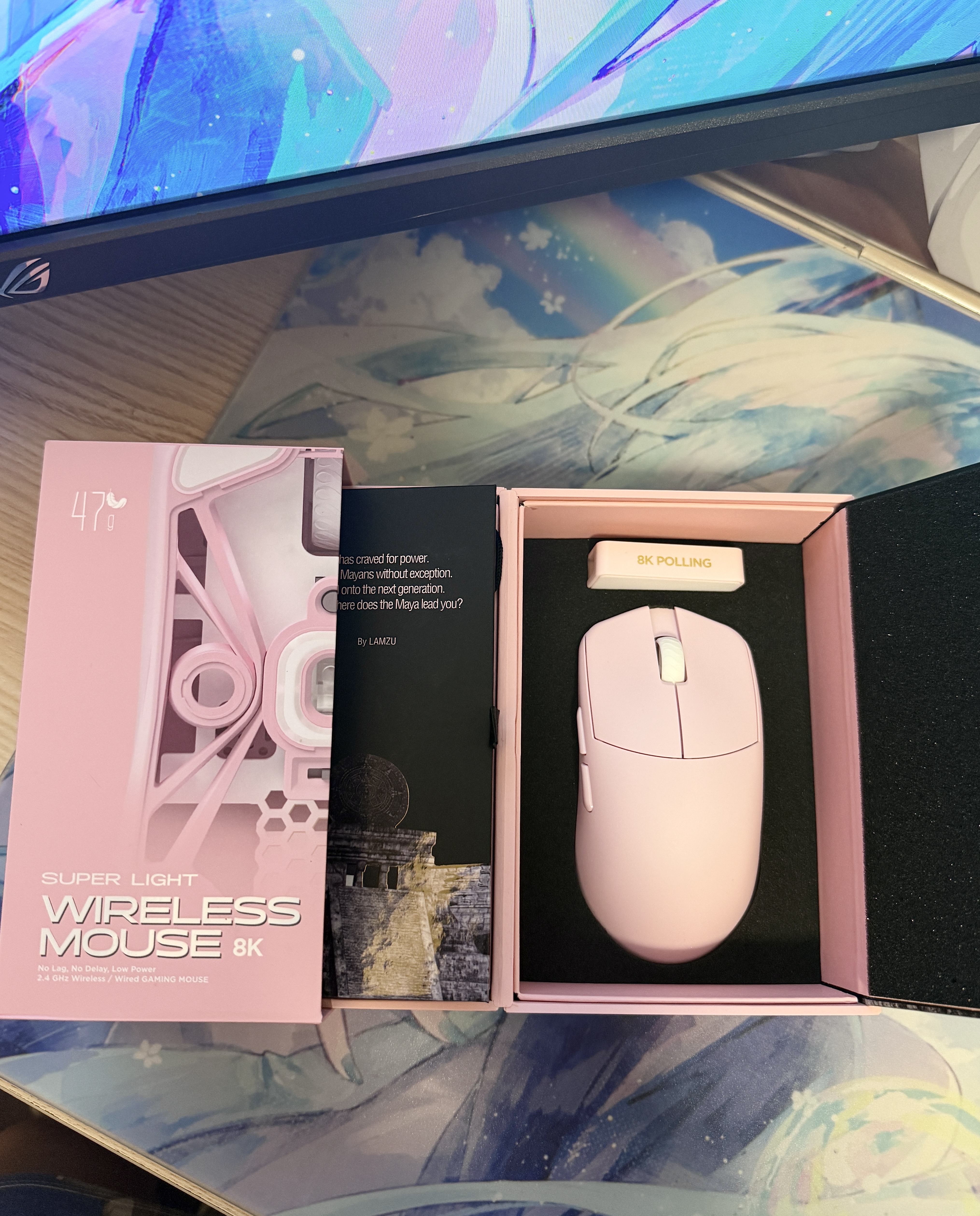 LAMZU兰族MayaX/玛雅X电竞游戏鼠标 万金油模具 无线/有线双8K 轻量化FPS对称鼠标 无畏契约瓦罗兰特CS2 （中小手）Maya 紫夜【8K】 实拍图
